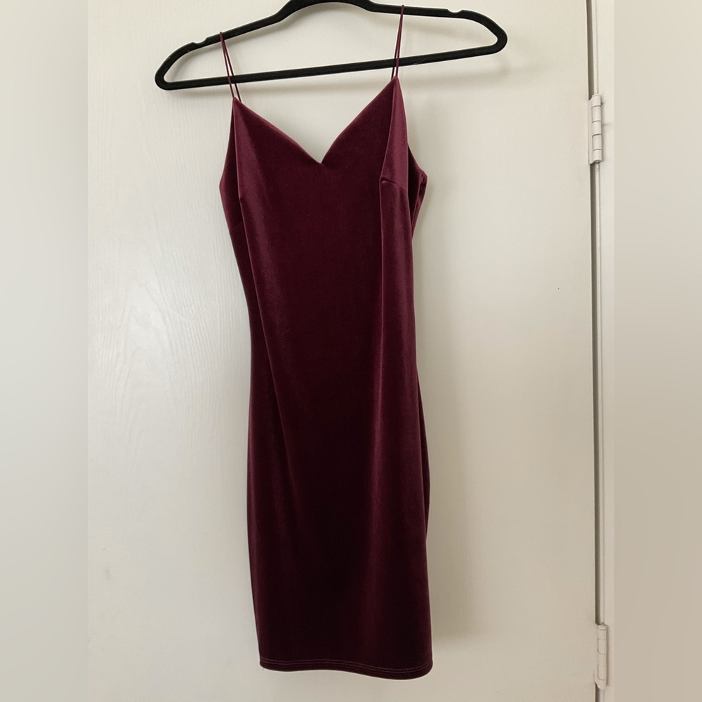 Maroon Velvet Dress